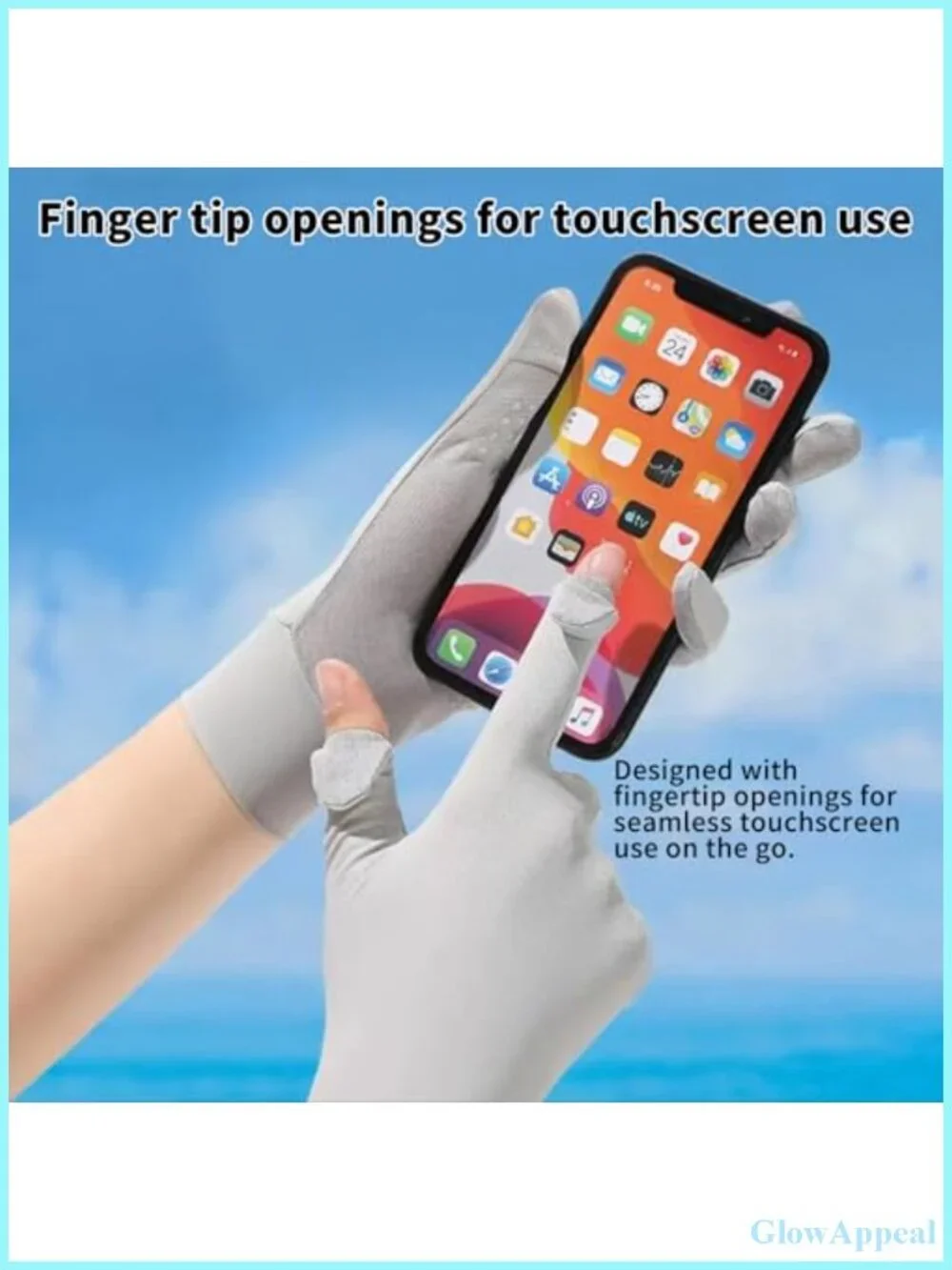 UV Protection Fingerless Driving Gloves Ice Silk Breathable for Women Men 2 Pair